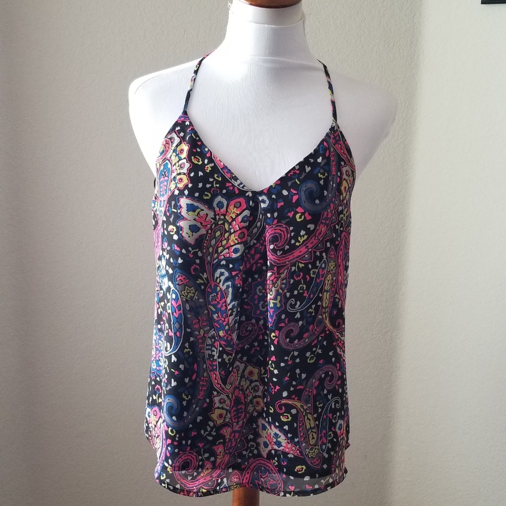 T-Strap Patterned Tank Top